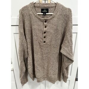 REDHEAD Mens 2XL‎ Textured Knit Henley Sweater Long Sleeve Casual Outdoor vtg